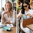 thumbnail image 4 of SEANATIVE Double Glasses Case Zipper Glasses Pouch Bags with 2 Compartment, Multifunctional Eyeglasses Case Mini Phone Purses Small Storage Bag for Sunglasses Eyeglasses, Lotus Dragonfly Green, 4 of 7