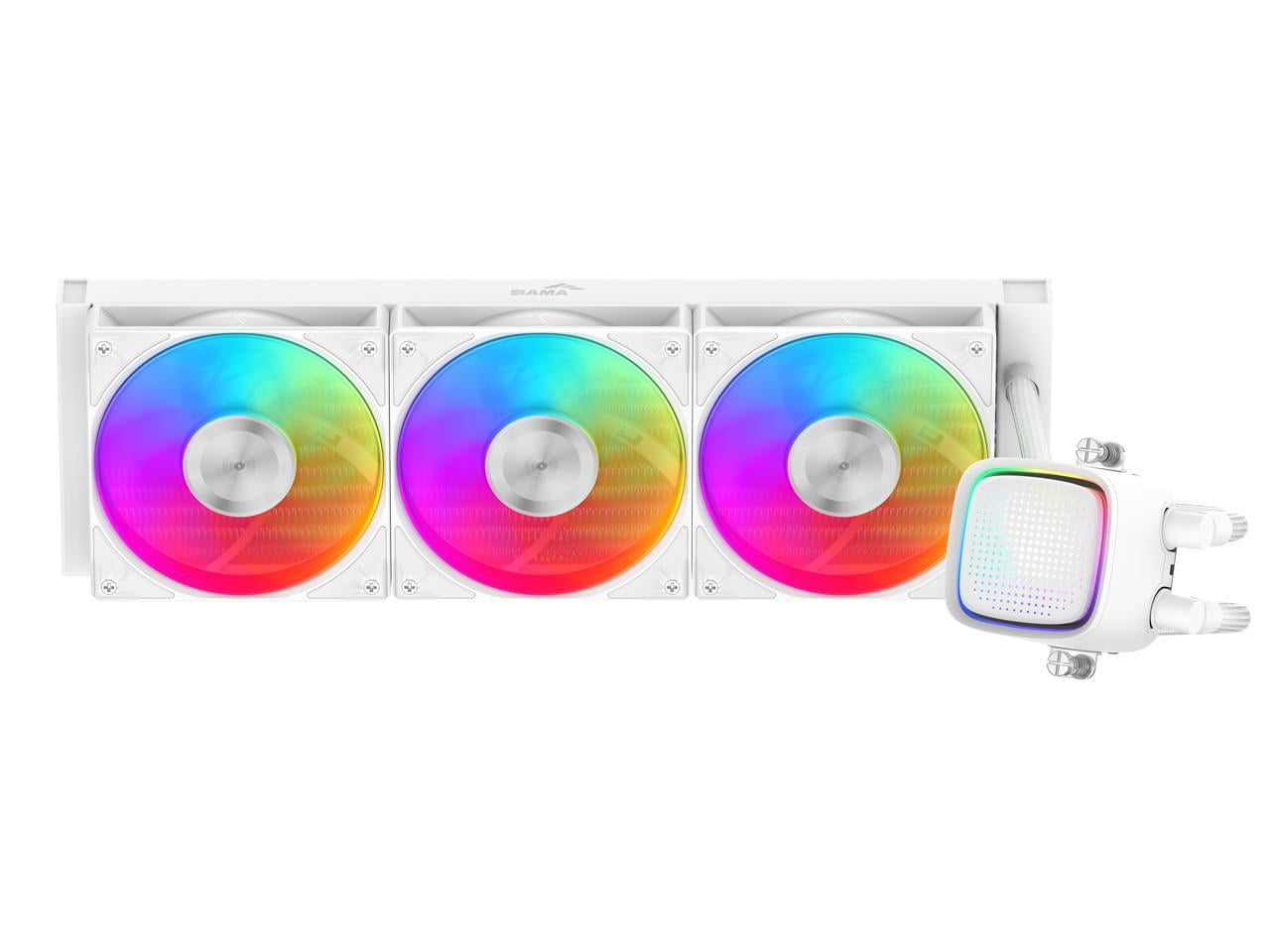 SAMA L50 360mm Liquid CPU Cooler AIO Cooler with ARGB Infinity Mirror Effect 3x120mm ARGB Light Sync with Motherboard PWM 28mm Fans Low-Noise for AMD:AM4 AM5/Intel LGA 1700/1150/1151/1200/1851