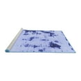 thumbnail image 2 of Ahgly Company Machine Washable Indoor Round Abstract Blue Modern Area Rugs, 3' Round, 2 of 4