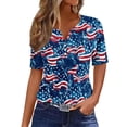 thumbnail image 2 of successthop Patriotic Shirts for Women Flags Plus Size USA Birthday T Shirt Holiday Top V Neck 3/4 Sleeve Clothes XL, 2 of 5