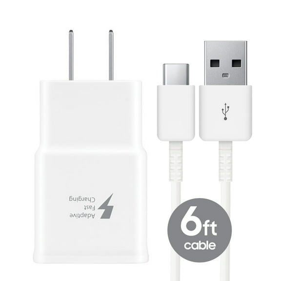 Adaptive Fast Wall Android Cell Phone Tablet Charger Station Adapter with USB Type C Cable Compatible with Samsung Galaxy S21 S20 S10 S8 Plus/Note 8 9