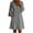 *Gray, variant on Women's Cotton Linen Deep V-Neck Tunic Dress , Summer Empire Waist Dress For Women , Ladies' 3/4 Bell Sleeve Babydoll Dress with Pockets,Black,S-2XL