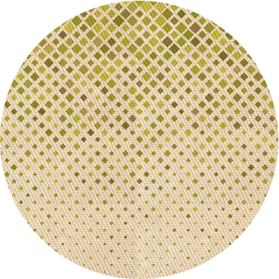 Ahgly Company Machine Washable Indoor Round Transitional Golden Blonde Gold Area Rugs, 8' Round