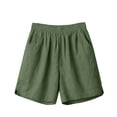 thumbnail image 6 of Women's Plus Size Casual Shorts with Pockets Elastic Waist Cotton Summer Beach Vacation, 6 of 9