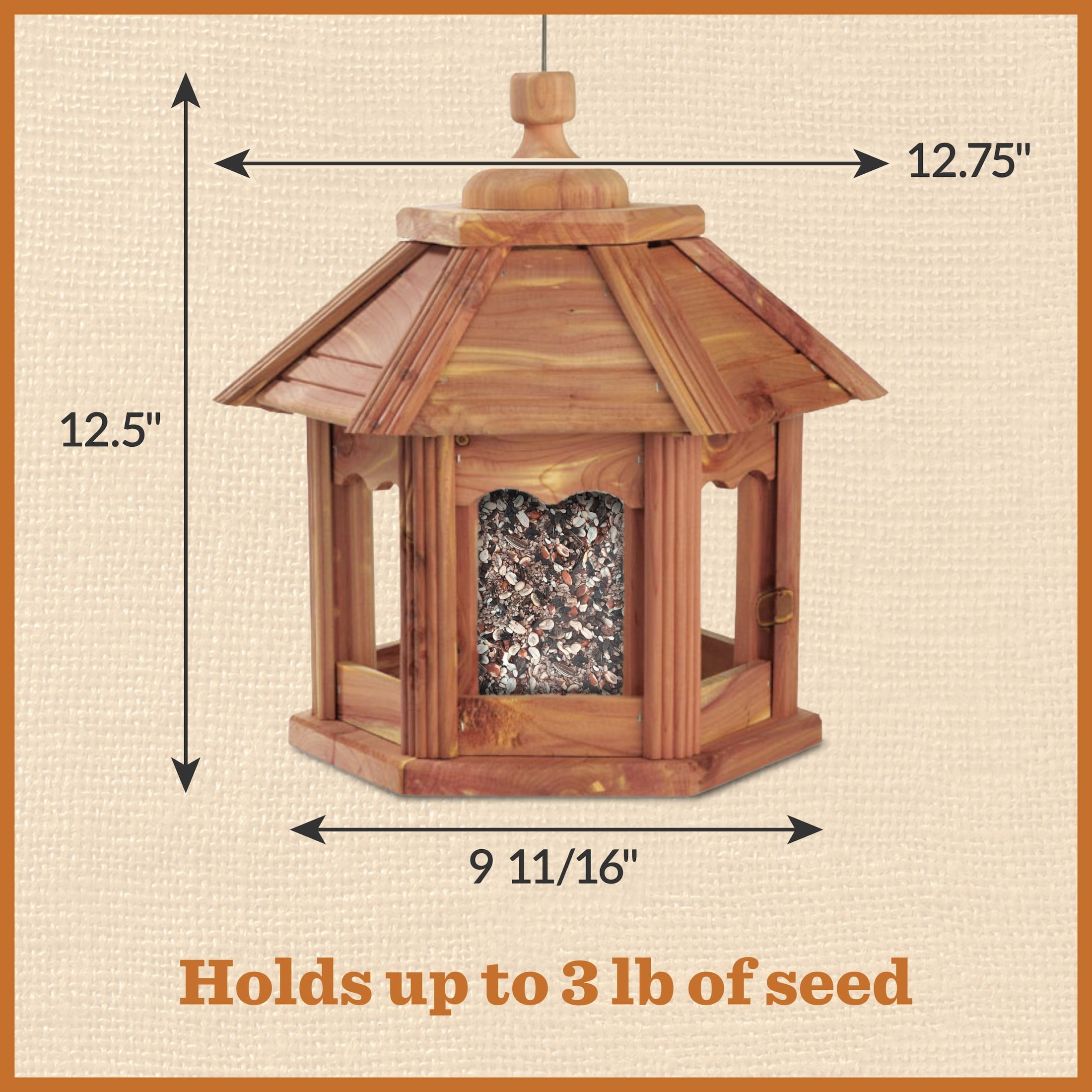 Dr. Pol Cedar Gazebo Wild Bird Feeder 3 Pounds