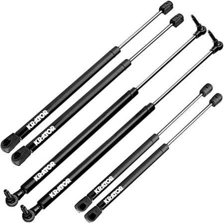 Krator Hood, Liftgate, & Rear Window Lift Supports for Jeep Grand Cherokee 1999-2004 - Hood, Liftgate, & Rear Window Gas Springs Strut Prop (Best Jack For Lifted Jeep)