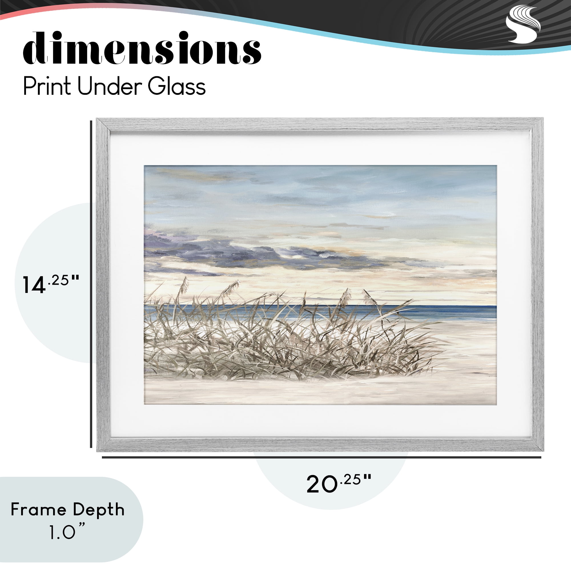 Stupell Industries Windy Beaches Landscape Gray Framed Print Under Glass, design by Julie DeRice