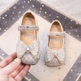 thumbnail image 2 of RotHome Girls Dress Shoes Mary Jane Flats Glitter Low Heels Flower Wedding Party Toddler Little Girl Footwear with Princess Style Bowknot Design, 2 of 9