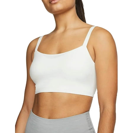 Nike Women's Dri-FIT Indy Luxe Light-Support Sports Bra - Summit White- (Small)