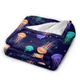 thumbnail image 2 of Kll Fleece Blanket Plush Throw Blanket Sea Jellyfish,Soft Fuzzy Cozy Flannel Blanket For Couch Sofa Bed.(40"X30"), 2 of 9