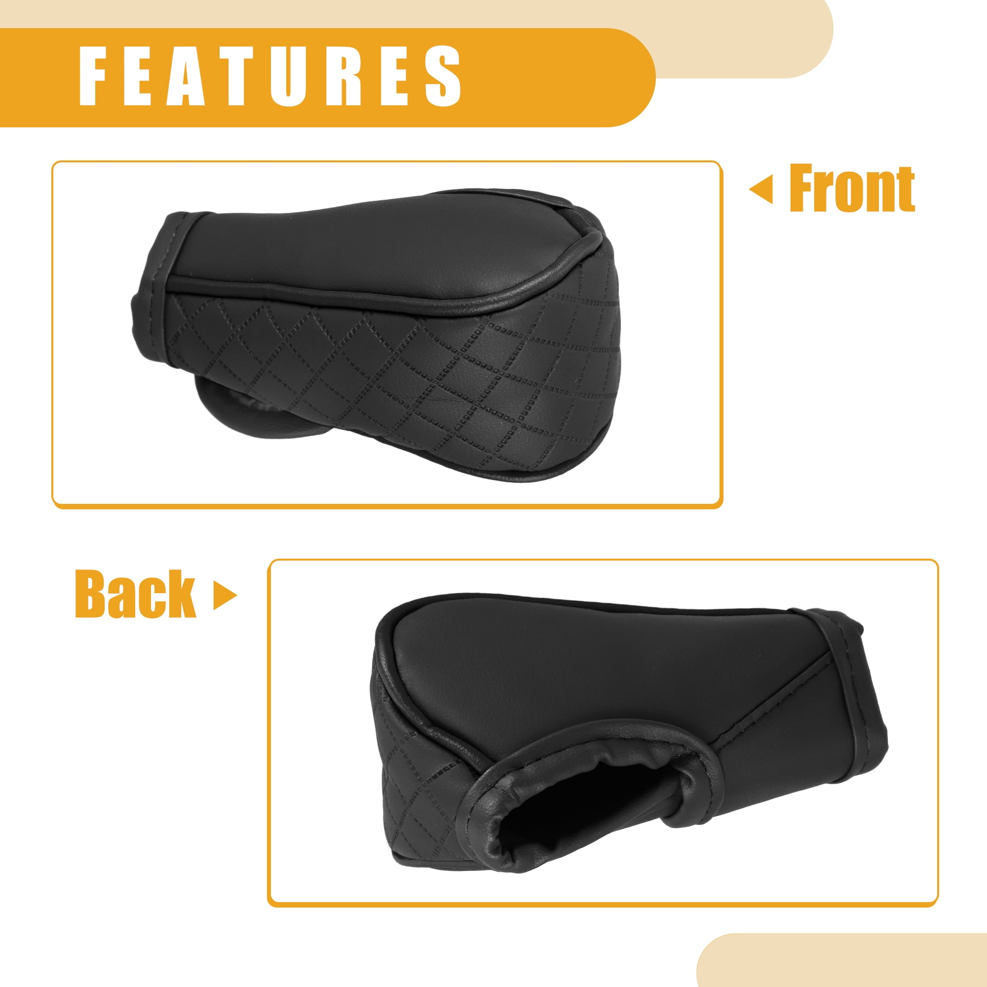 Unique Bargains Universal Car Shift Knob Cover Faux Leather Black