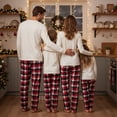 thumbnail image 3 of Family Matching Christmas Pajama Set Tree Print Long Sleeve Tops Plaid Pants Sleepwear Outfits, 3 of 7