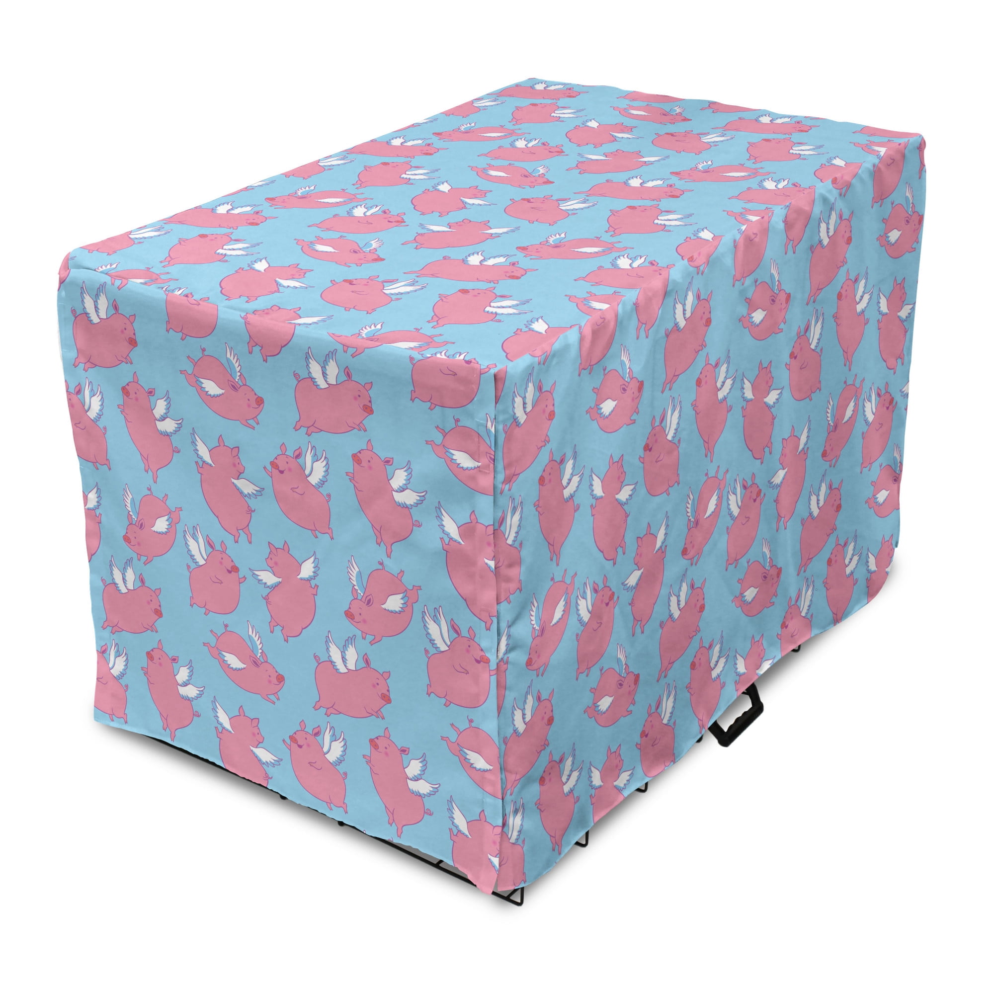 Photo inspiration: Picture Idea: Vibrant Dog Crate Cover Repetitive Cartoon Flying Piglets Wings