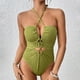 thumbnail image 5 of Trajes de baño de una pieza para mujer Traje de baño de color sólido para mujer Bikini femenino con traje de baño sin tirantes traje de baño para mujer, 5 of 9