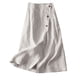 thumbnail image 1 of Vestido informal de línea A para mujer - Algodón y lino, cintura elástica, largo medio - M-XXL, 1 of 4