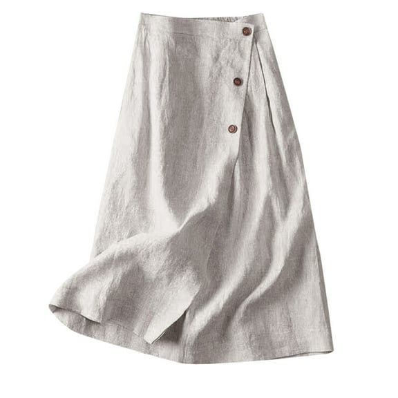 Skirts Women Trendy Elegant Vintage Denim Skirt High Waisted A Line Hottie Bag Slit Skirt Cargo Skirt White XXL