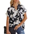 thumbnail image 5 of Pompotops Chemisier en Chiffon à Manches Courtes Imprimé Mode Décontractée Sexy d'Été pour Femmes, 5 of 5