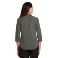 thumbnail image 2 of Port Authority L665 Ladies 3/4 Sleeve SuperPro Twill Shirt, Sterling Grey, S, 2 of 6