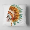 thumbnail image 2 of Designart Skull with Feathers - Abstract Throw Pillow - 18x18, 2 of 5