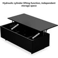 Yaoping High Gloss Lift Top LED Coffee Table with Storage for Small