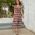 thumbnail image 3 of Red Brick Wall Sleeveless Dress Dresses Women Summer Evening Dresses Ladies Bohemia Long Dresses, 3 of 9