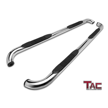 TAC Side Steps for 2009-2018 Dodge Ram 1500 Quad Cab (Incl. 2019 Ram 1500 Classic) Truck Pickup 3 inches T304 Stainless Steel Side Bars Nerf Bars Step Rails Running Boards Off Road Accessories (2 (Best Drop In Quad Rail)