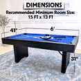 thumbnail image 4 of Freetime Fun 6 FT Deluxe Portable Pool Table with Billiard Tables Accessories (Blue Felt) - RB2150, 4 of 6
