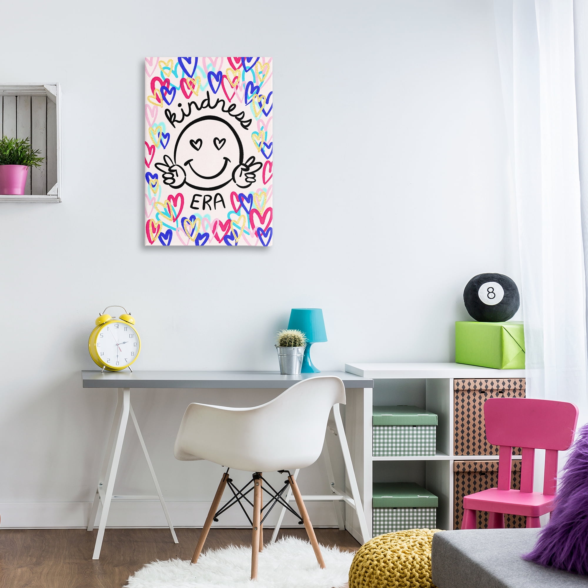 Stupell Industries Kindness Era on Hearts Typography Painting Gallery Wrapped Canvas Art Print Wall Art, 20 x 30