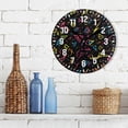thumbnail image 3 of Yayeee 10" Wall Clock Battery Operated Quartz Round Silent Non-Ticking Home Decor, Black Neon Lightning, 3 of 6