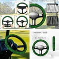 thumbnail image 4 of Jeiento 4 PCS Golf Cart Seat Cover with Steering Wheel Cover and Golf Cart Flags St. Patrick's Day Costume Mini Flags for Golf Cart Travel Seat Blanket&nbsp;13-14 Inch Steering Wheel Covers, 4 of 5
