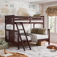 thumbnail image 2 of Furniture of America Sinclare Wood Twin over Full Bunk Bed in Dark Walnut, 2 of 5