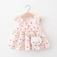 thumbnail image 1 of EGNMCR Robe Sans Manches à Col Rond Tout-Petit Enfant Bébé Fille Été Robe à Bretelles Imprimée + Petite Robe Cartable Fille, 1 of 9