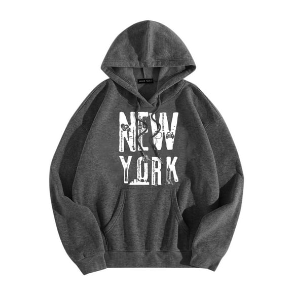 WENWU Womens Hoodies Long Sleeve Pullovers for Women Cute Hoodies Grey Sweatshirt Fall Sweatshirts for Women 2025 Women's Fashion Hoodies & Sweatshirts