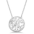thumbnail image 2 of Custom Initial Circle Monogram Pendant Necklace in Sterling Silver, 2 of 2