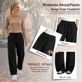 thumbnail image 6 of TEMOFON Womens Barrel Sweatpants Wide Leg Sweat Pants Elastic Waisted Trousers with Pockets Drawstring Workout Pants, 6 of 10