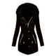 thumbnail image 1 of Parkas de manga larga para mujer, chaqueta con botones y cordón, con cremallera y doble bolsillo, de felpa, con capucha y manga larga, de algodón, 1 of 8