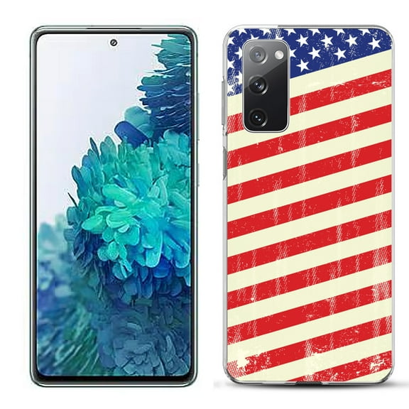 Slim-Fit Gel TPU Phone Case for Samsung Galaxy S20 FE 5G Fan Edition, by OneToughShield ® - Flag / USA