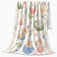thumbnail image 2 of Whimsical Watercolor Kittens Floral Scenes Playful Cat Themed, Playful Pet Portrait Pattern, Warm Flannel Blanket for Living Room and Bedroom, Cat Lovers Just Because Gift, Pet Lover Home Decor, 2 of 9
