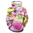 thumbnail image 2 of Sudadera con capucha con estampado 3D de comida, chocolate, hamburguesa, helado para hombre, estilo hip hop, informal, con gráfico de frutas, sudaderas de manga larga, 2 of 4