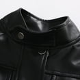 thumbnail image 6 of ZACPNCV Toddler Girls Motorcycle Leather Jacket A Piece of Zipper Black Coat Jacket Cool Girls Outwear Tops for Kids Black 5-6 Years, 6 of 9