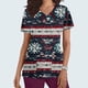 thumbnail image 1 of Fiudx Ofertas Del Día Top de Enfermera con Bolsillo y Manga Corta con Estampado Navideño y Cuello En V para Mujer, 1 of 5