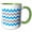 Green/White, variant on 3drose, Chevron Pattern in Blue and Dusky Pink, 11oz Mug