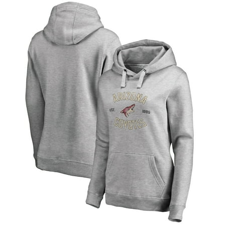 Phoenix Coyotes Sweatshirt - Arizona Coyotes Fanatics Branded Women's Plus Sizes Heritage Pullover Hoodie - Ash