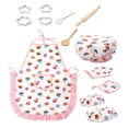 thumbnail image 1 of Juego de hornear para niños con delantal, sombrero , de horno para niños, cocina, juego de simulación, pastel Patrón de pastel-13 piezas perfke Conjunto de delantal y gorro de cocinero para niños, 1 of 8