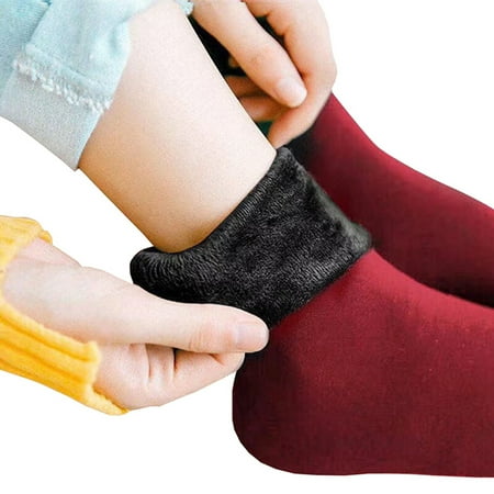 

1 Pair Fleece Anklets Socks Thermal Solid Home Socks For Women