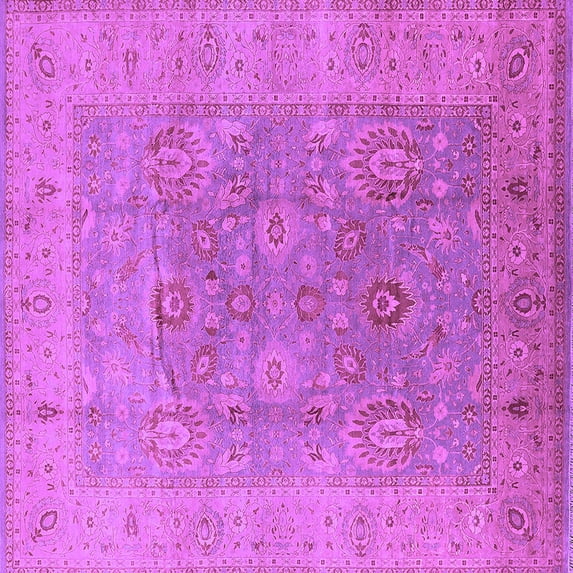 Ahgly Company Indoor Square Oriental Purple Industrial Area Rugs, 3' Square