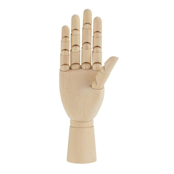 FlexiArt Wooden Hand Model - Flexible Movable Fingers Manikin Hand Figure for Arts Drawing, Sketching, and Painting