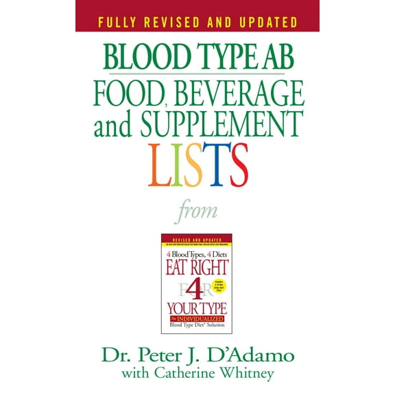 Pre-Owned Blood Type AB Food, Beverage and Supplement Lists (Mass Market Paperback) 0425183106 9780425183106