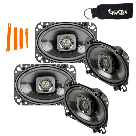 Polk Audio - Two Pairs Of DB462 4x6" Coaxial Speakers - Marine and Powersports Certification