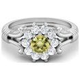 thumbnail image 2 of 4.5MM Forme Ronde Citron Quartz 925 Sterling Silver Cluster Femmes Bague de Fiançailles, 2 of 3